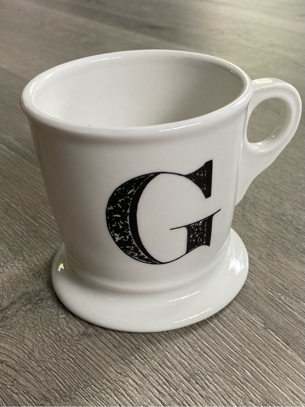 Anthropologie Monogram Ceramic Initial Mug - G- White